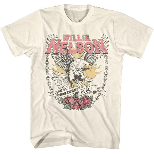 Natural Willie Nelson t-shirt featuring a Eagle American Rebel design