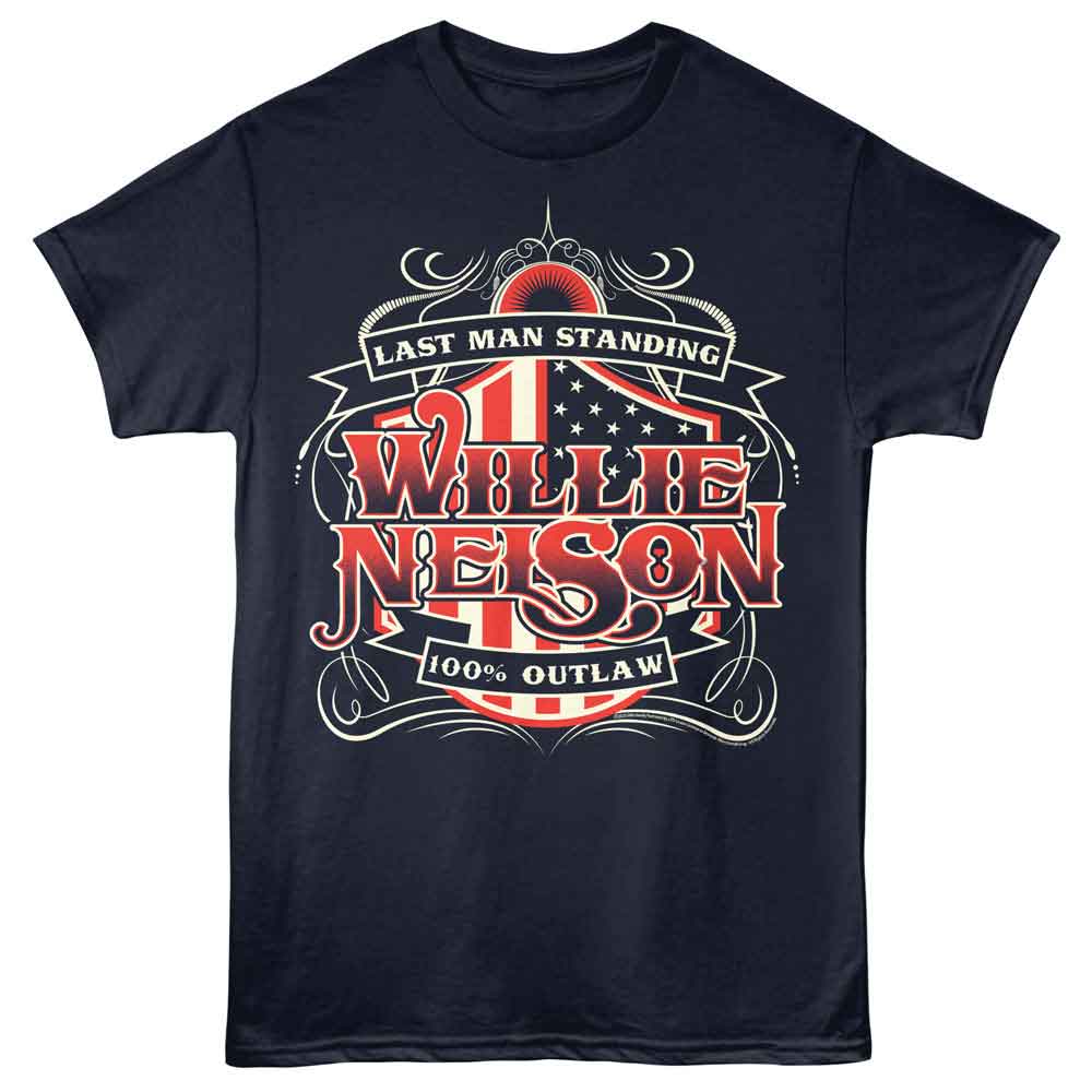 Navy Willie Nelson t-shirt featuring a Last Man Standing design