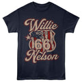 Navy Willie Nelson t-shirt featuring a Route 66 design