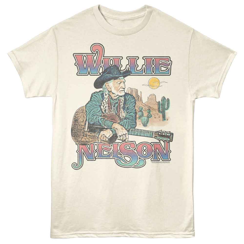 Natural Willie Nelson t-shirt featuring a Cross Arms Desert design