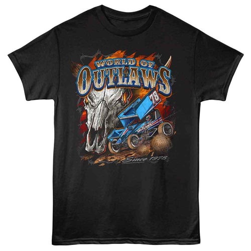 Black World of Outlaws t-shirt featuring a Skull 1978 design