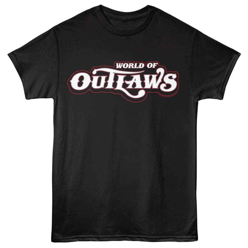 Black World of Outlaws t-shirt featuring a Logo design