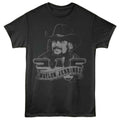 Smoke Waylon Jennings t-shirt featuring a Portrait and Logo design