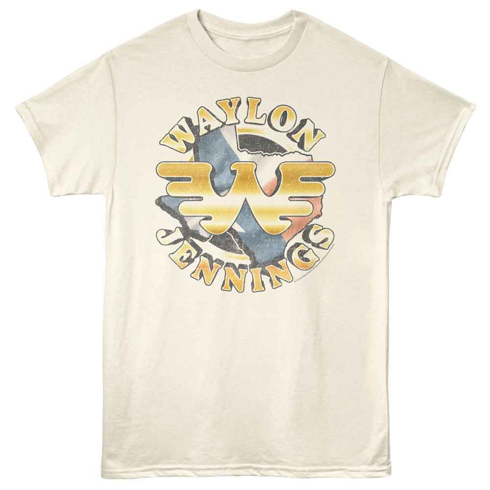 Natural Waylon Jennings t-shirt featuring a Logo and Texas design