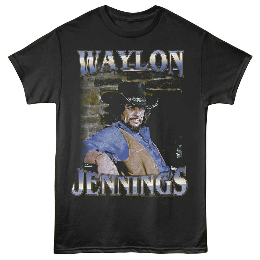 Smoke Waylon Jennings t-shirt featuring a Faded Brick design