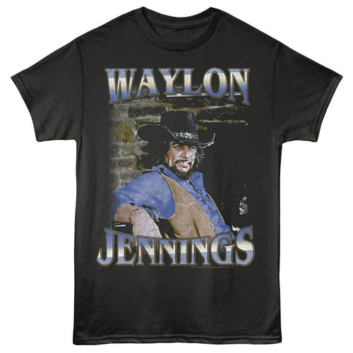 Smoke Waylon Jennings t-shirt featuring a Faded Brick design