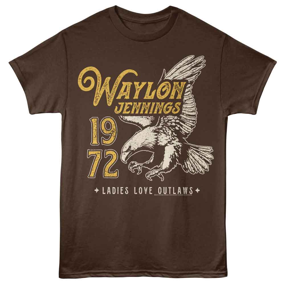 Dark Chocolate Waylon Jennings t-shirt featuring a 1972 Eagle design
