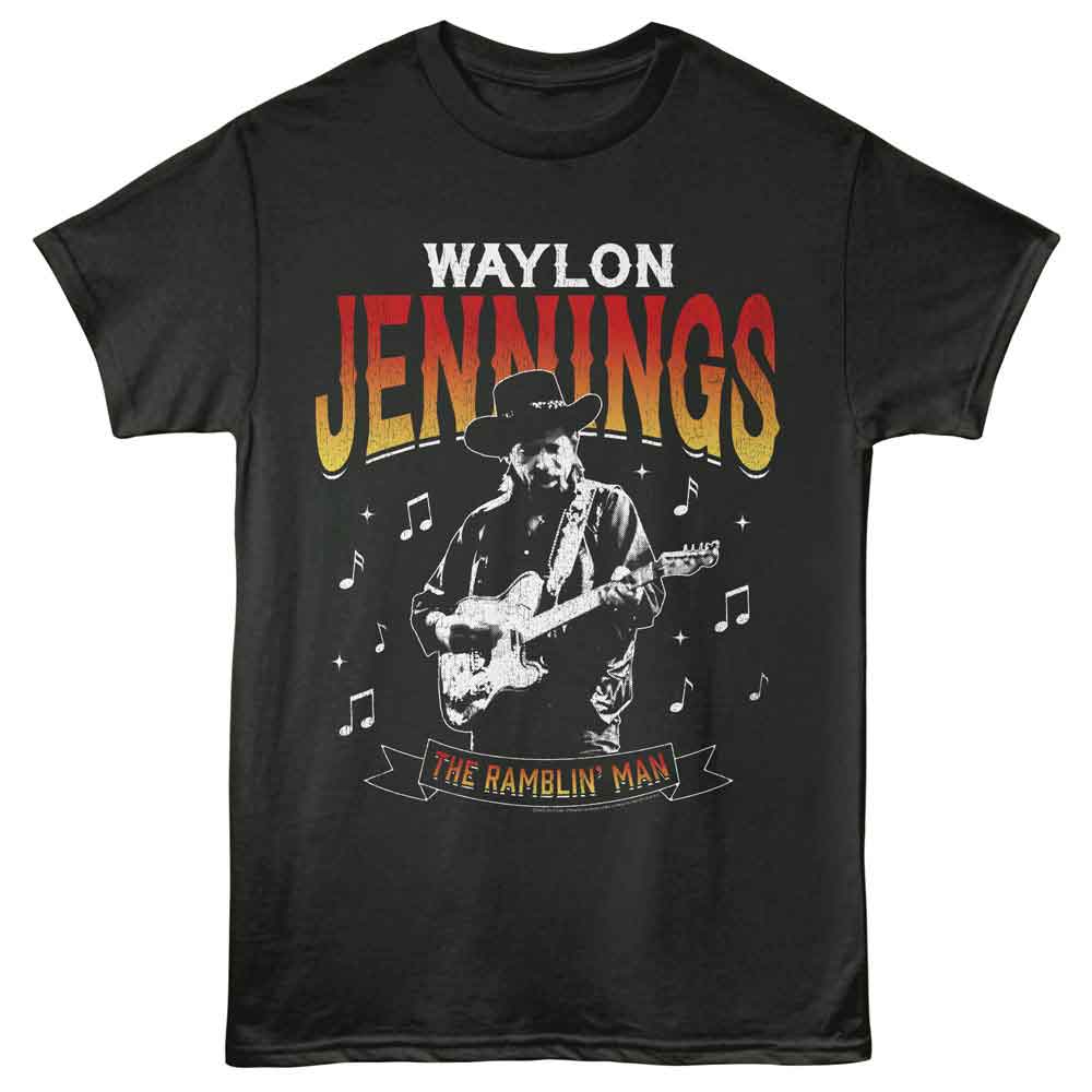 Smoke Waylon Jennings t-shirt featuring a Music Notes design