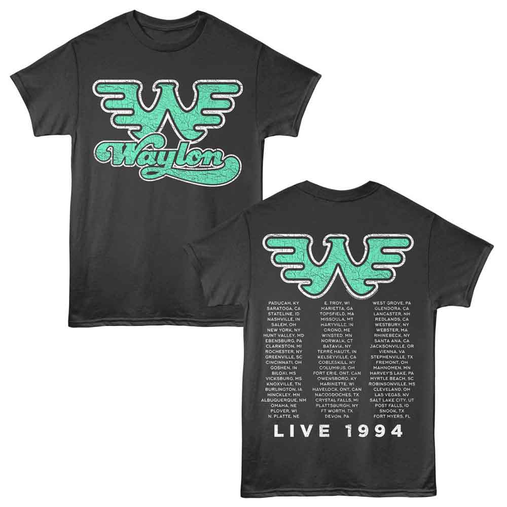 Smoke Waylon Jennings t-shirt featuring a Live 1994 design