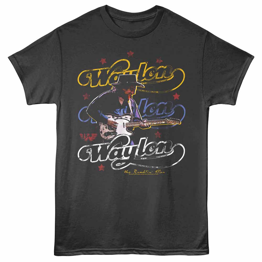 Smoke gray Waylon Jennings t-shirt featuring a Triple design