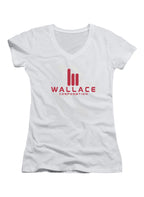 White Wallace Corporation Juniors V-Neck T-Shirt