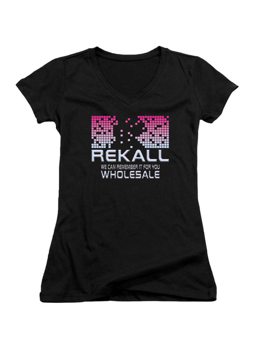 Black We Can Remember it for you Wholesale Juniors V-Neck T-Shirt