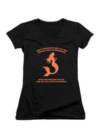 Black Why couldn't she be the other type of mermaid Juniors V-Neck T-Shirt
