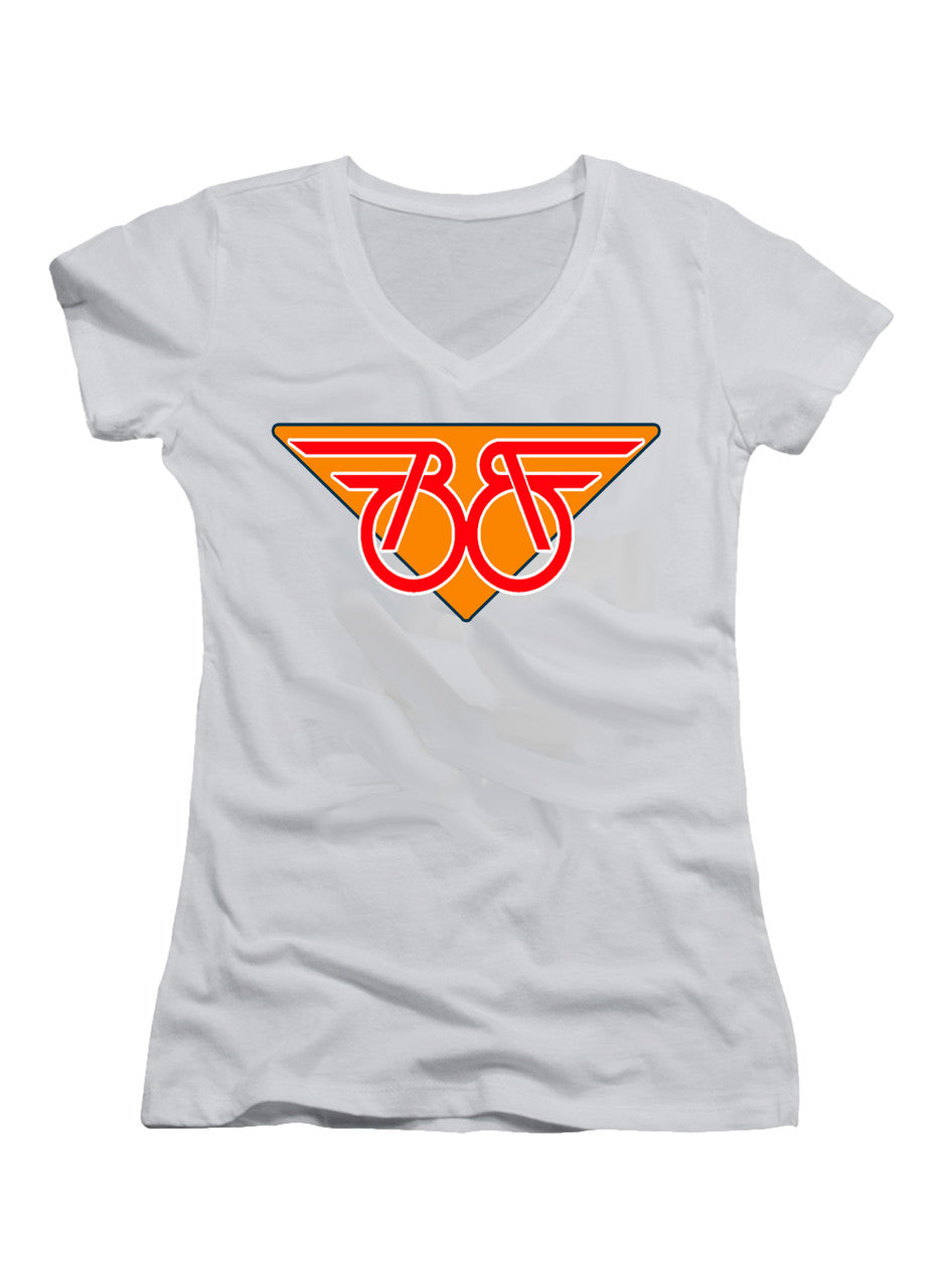 White Wings Logo Juniors V-Neck T-Shirt