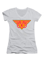 White Wings Logo Juniors V-Neck T-Shirt