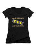 Black You See Speed Bumps I See Launch Ramps Juniors V-Neck T-Shirt