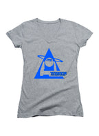 Gray Yoyodyne Logo Juniors V-Neck T-Shirt