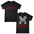 Black Zoolander t-shirt featuring a Derelicte Front and Back design