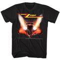 Black ZZ Top t-shirt featuring a Eliminator Cover design