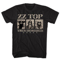 Black ZZ Top t-shirt featuring a Wordmark design