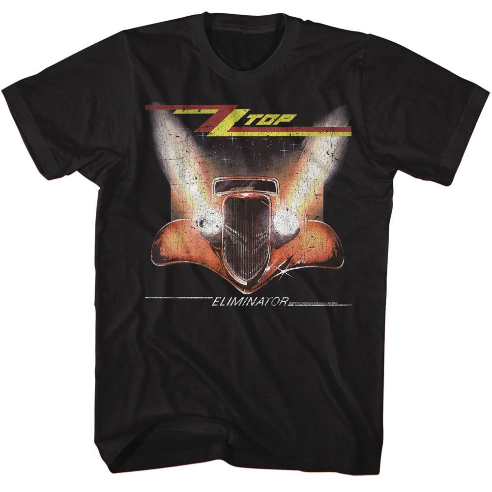 Black ZZ Top t-shirt featuring a Crackle design