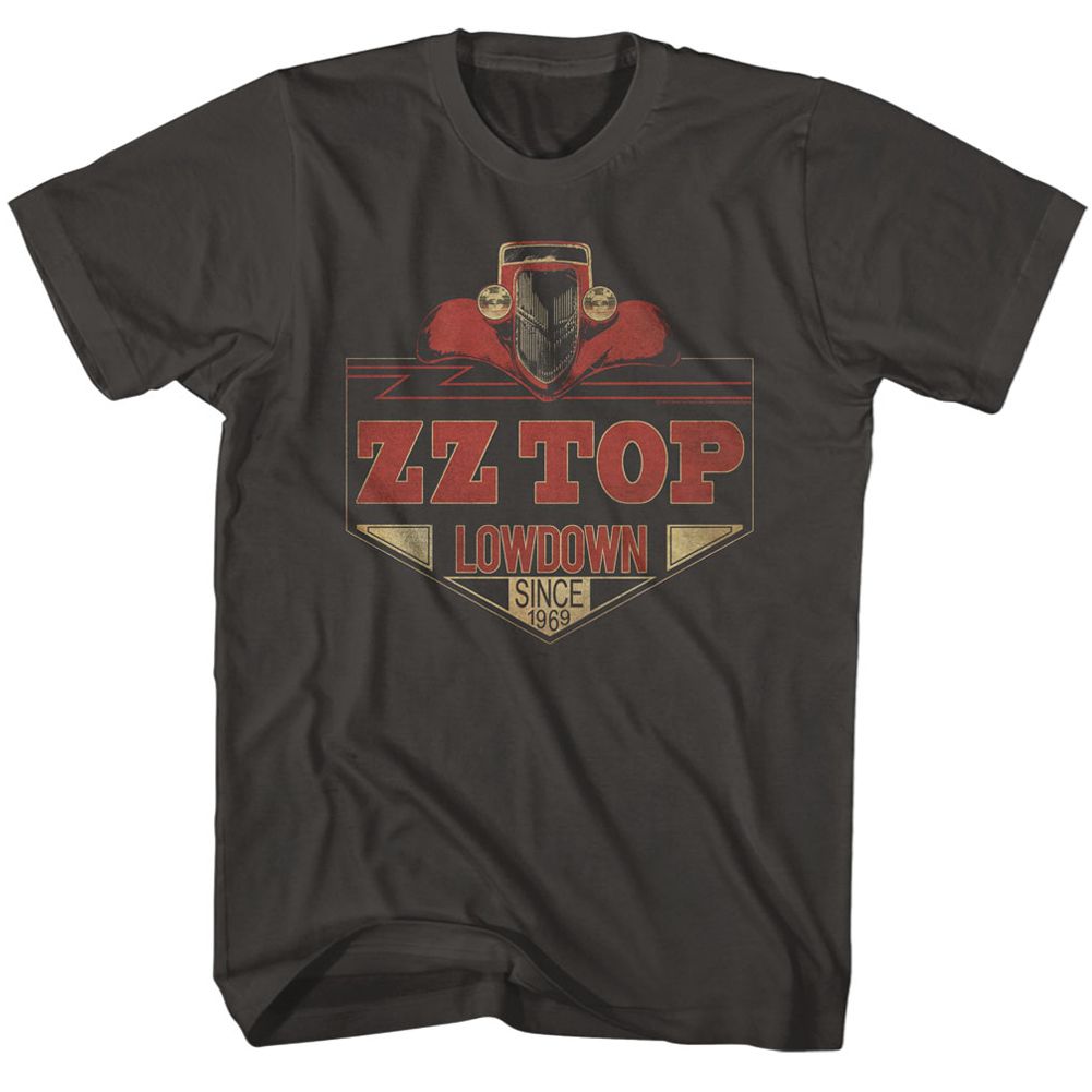 Smoke ZZ Top t-shirt featuring a Lowdown design
