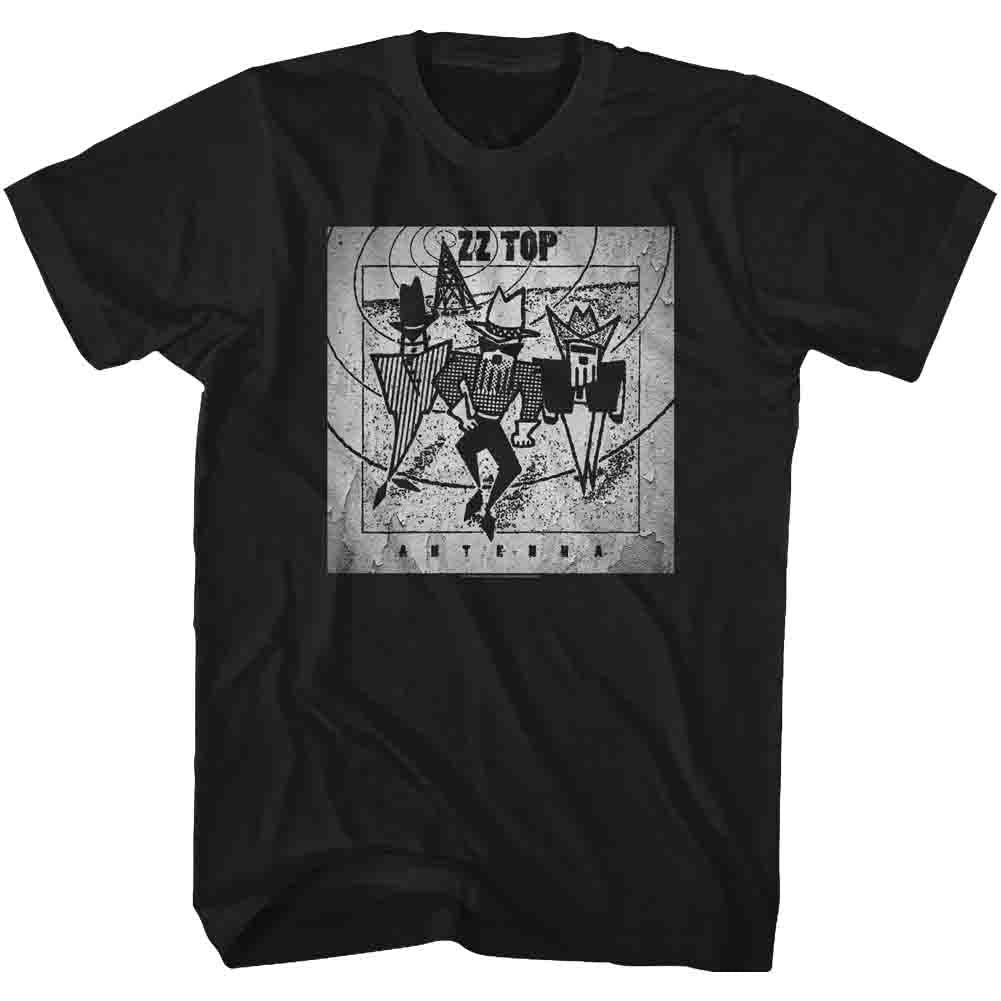 Black ZZ Top t-shirt featuring a Antenna design