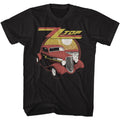 Black ZZ Top t-shirt featuring a Eliminator design