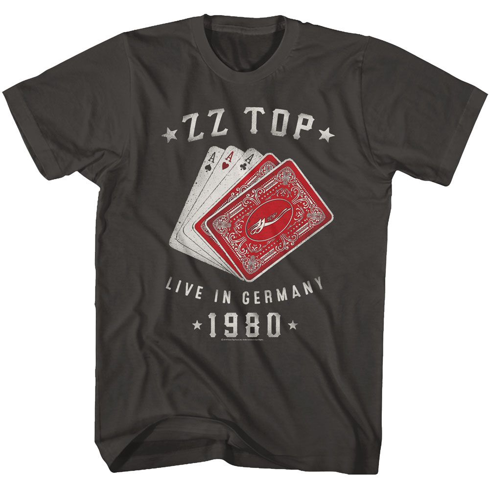 Smoke ZZ Top t-shirt featuring a Cards design