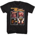 Black ZZ Top t-shirt featuring a Top Albums design