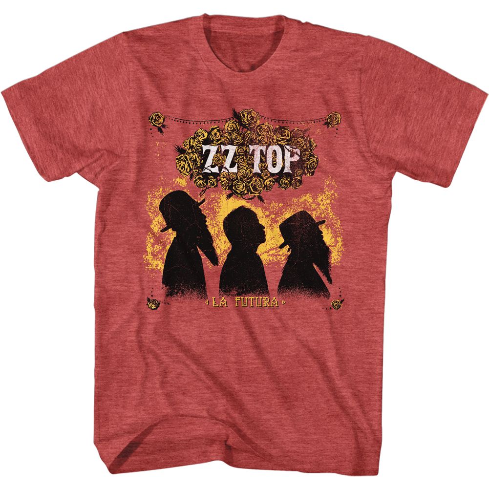 Heather Red ZZ Top t-shirt featuring a La Futura design