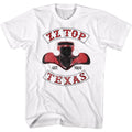 White ZZ Top t-shirt featuring a Texas design