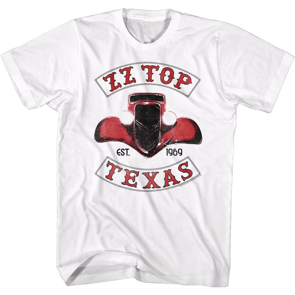 White ZZ Top t-shirt featuring a Texas design