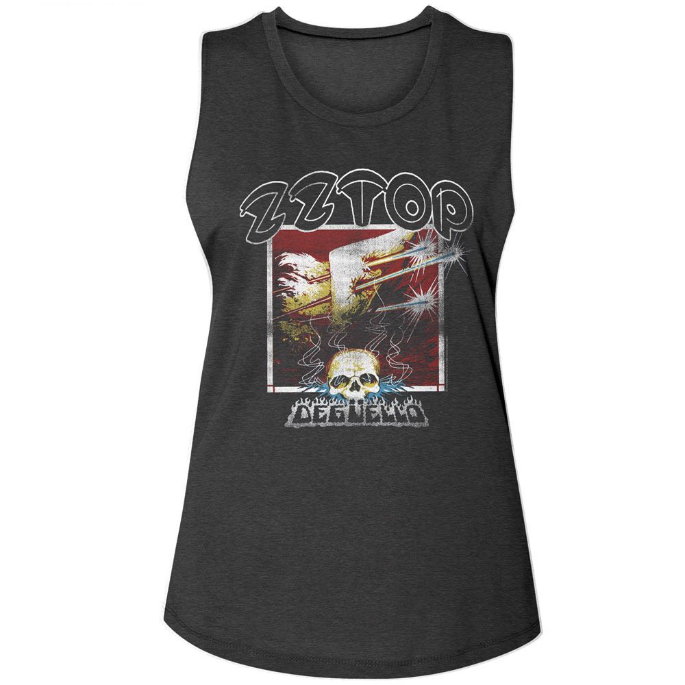 ZZ Top Ladies Muscle Tank - Deguello Cover