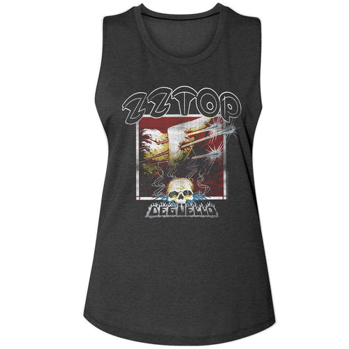 ZZ Top Ladies Muscle Tank - Deguello Cover