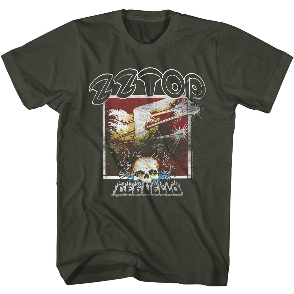 Smoke ZZ Top t-shirt featuring a Deguello Cover design