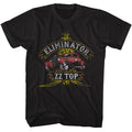 Black ZZ Top t-shirt featuring a Eliminator Hot Rod design