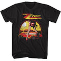 Black ZZ Top t-shirt featuring a Legs design