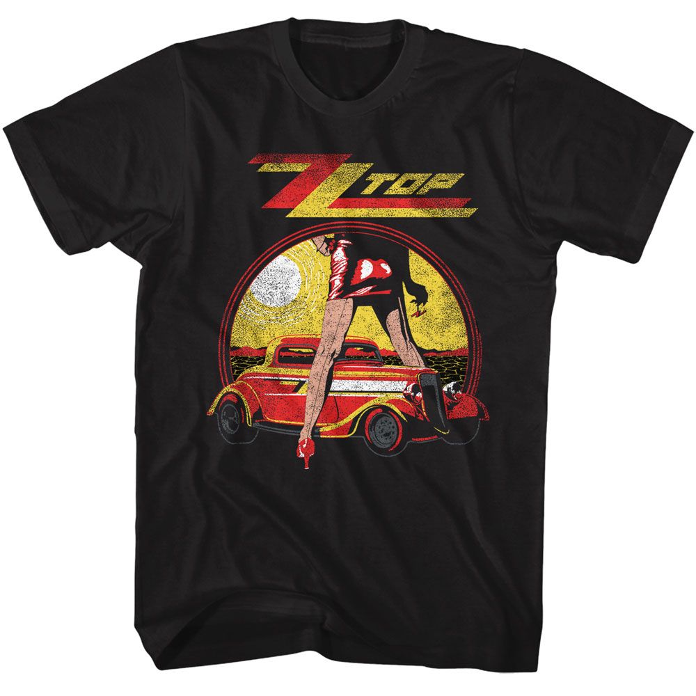 Black ZZ Top t-shirt featuring a Legs design