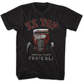 Black ZZ Top t-shirt featuring a Tortilla Flats design