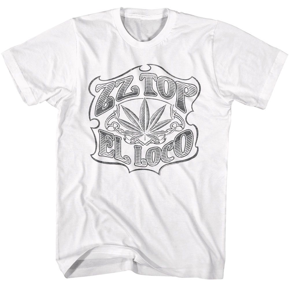 White ZZ Top t-shirt featuring a El Loco design