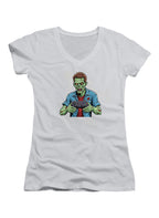 White Zombie Gamer Juniors V-Neck T-Shirt
