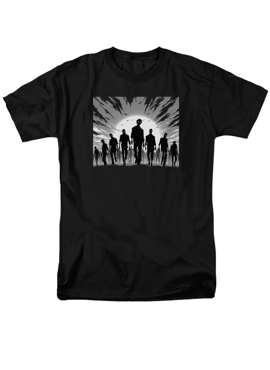 Black Zombie Horde Silhouette T-Shirt
