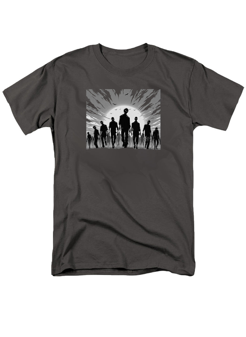 Charcoal Zombie Horde Silhouette T-Shirt