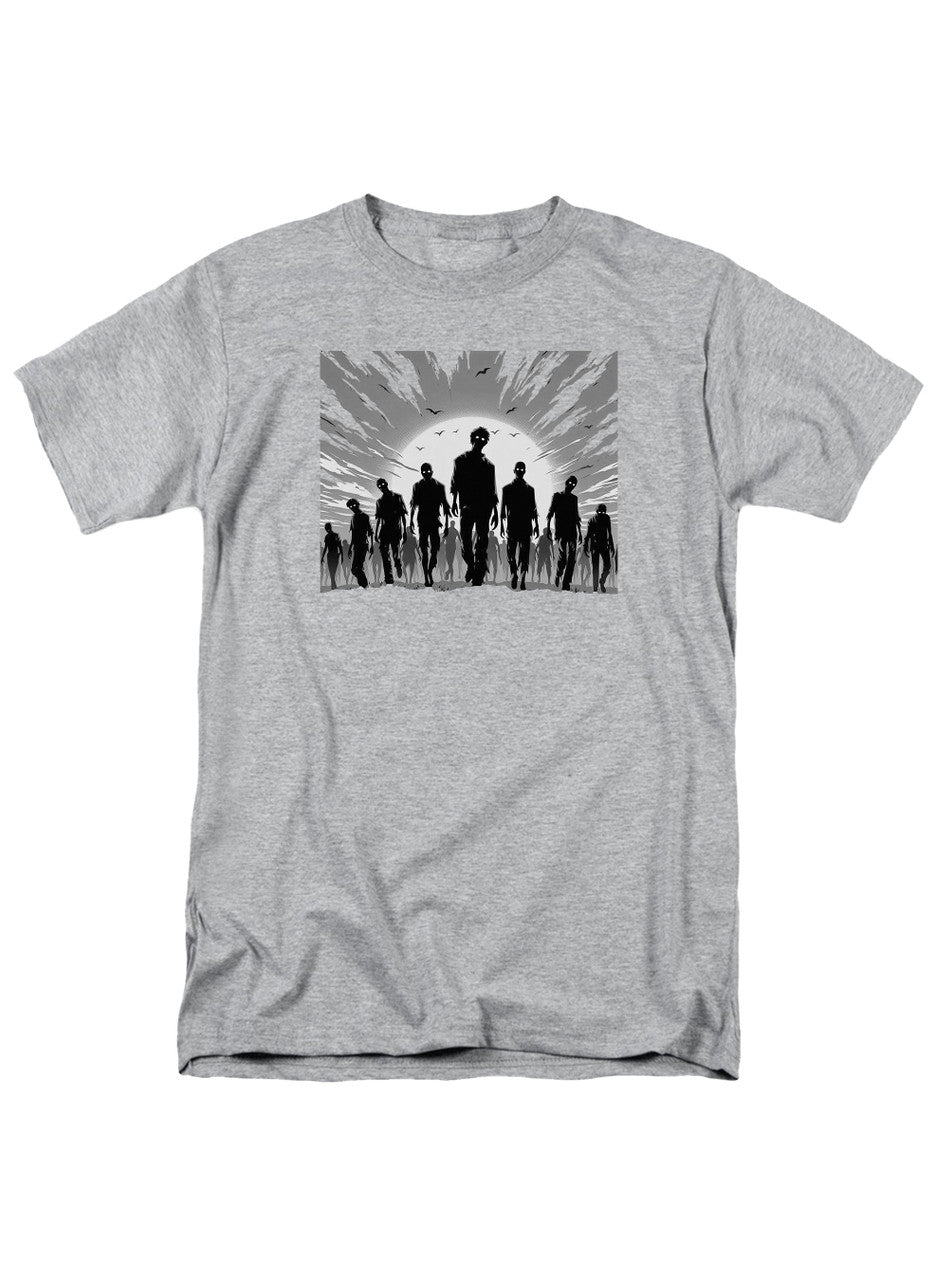 Gray Zombie Horde Silhouette T-Shirt