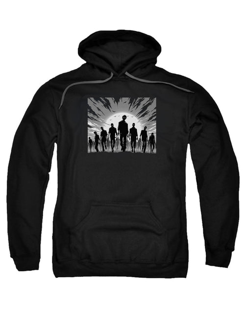Black Zombie Horde Silhouette Hoodie