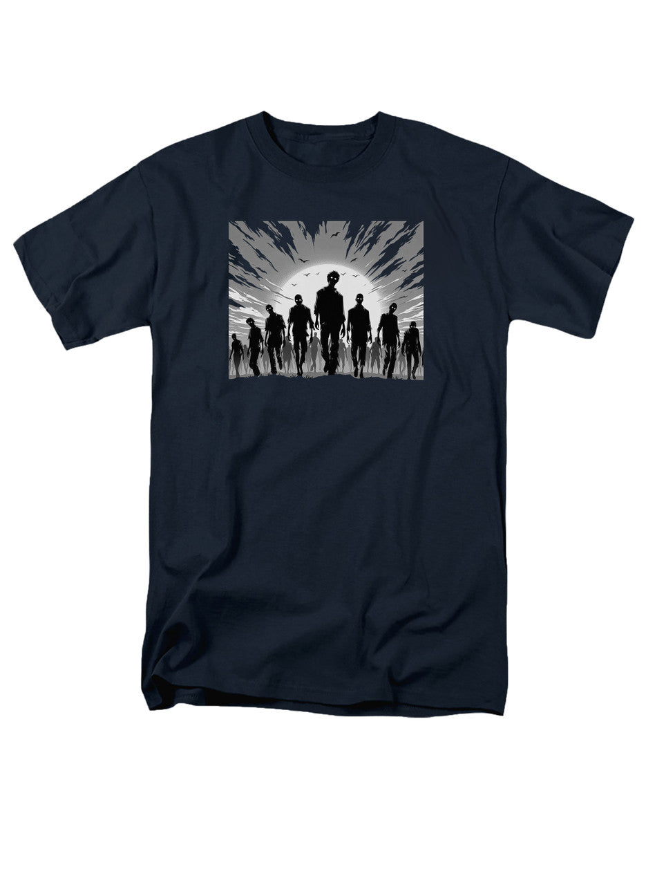 Navy Zombie Horde Silhouette T-Shirt