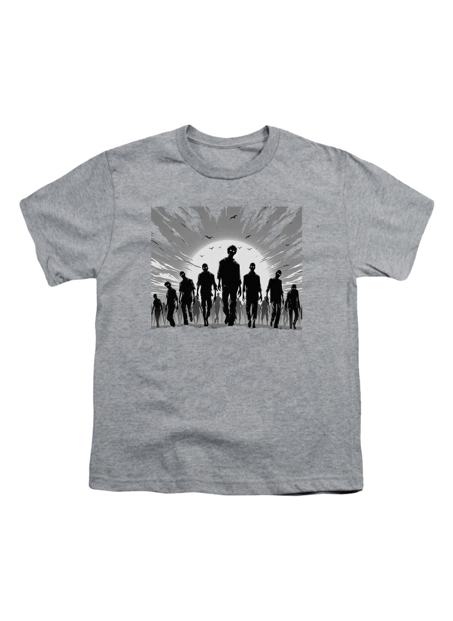 Gray Zombie Horde Silhouette Youth/Toddler T-Shirt