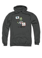 Charcoal Zombie Will Work for Brains Hoodie