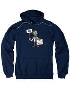 Navy Zombie Will Work for Brains Hoodie